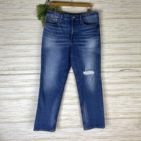 J. Crew Whiskered Distressed Classic Straight Leg Jean - Picture 2 of 6
